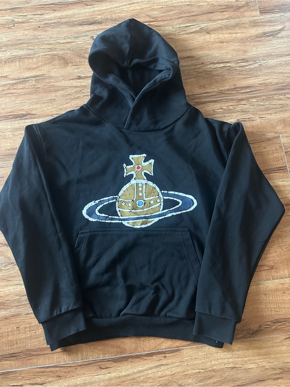 Vivienne Westwood Black Spray Orb Pullover Hoodie – Size S/M – Excellent Conditi